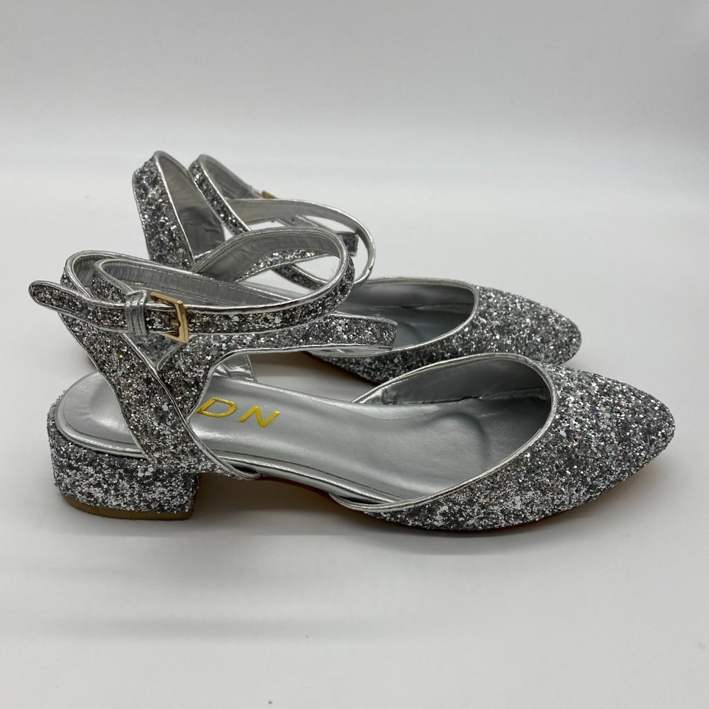 Ydn Low Block Heel Sandals Pointy Toe Slingback - image 6